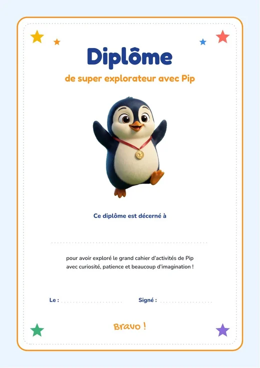 Aperçu du cahier&nbsp;: page diplôme